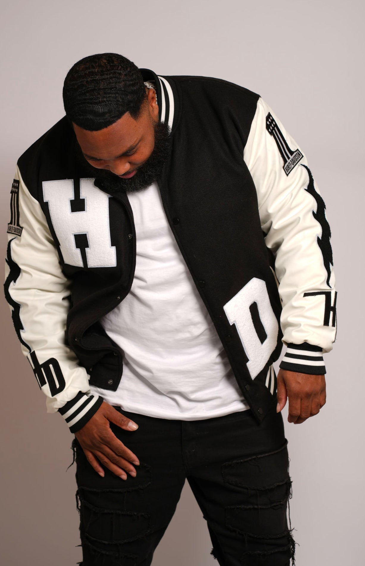 HD Black & White Letterman Jacket