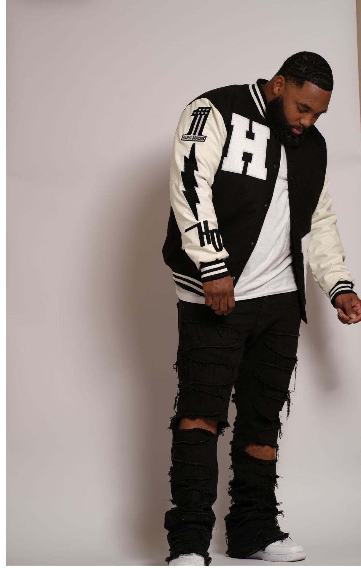 HD Black & White Letterman Jacket